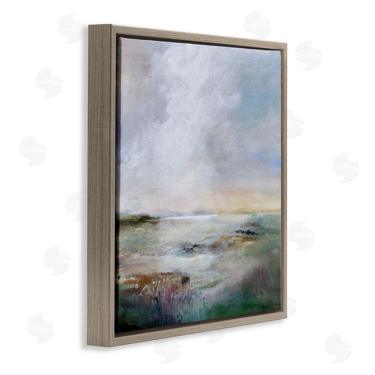 Karen Hale Abstract Sea Surface Brown Floating Frame Canvas Wall Art Print