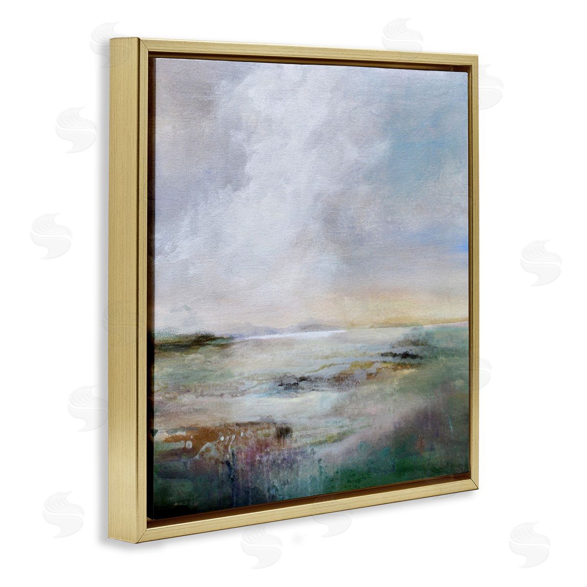 Karen Hale Abstract Sea Surface Gold Floating Frame Canvas Wall Art Print