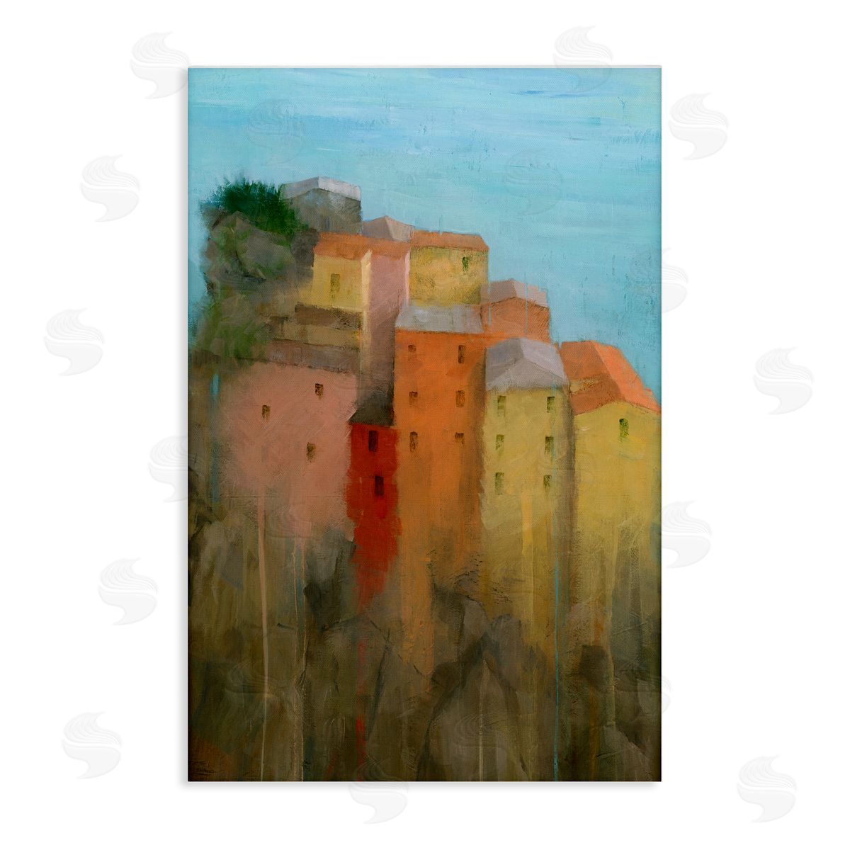 Stephen Mitchell Tall Seaside Architecture Canvas Wall Art Print