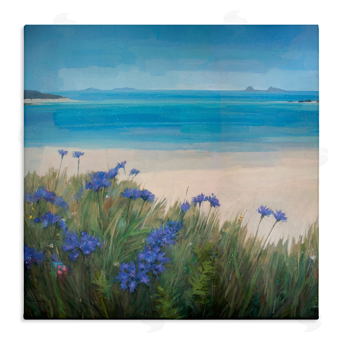 Stephen Mitchell Seaside Bluebell Flowers Canvas Wall Art Print
