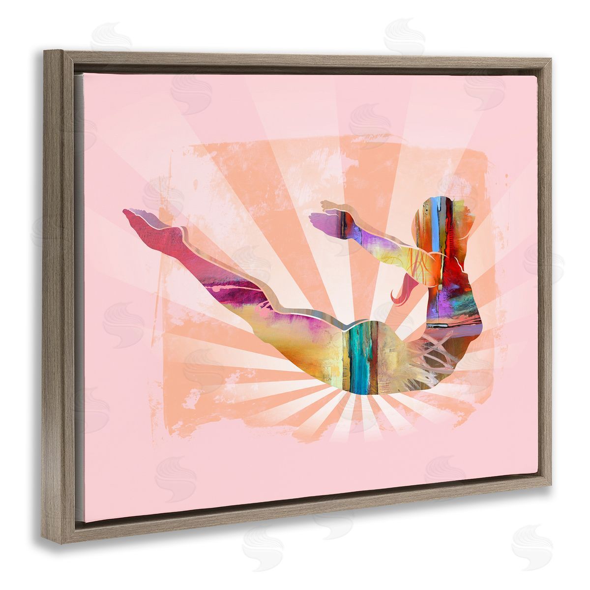 Tim Parker Abstract Mindfulness Exercise Brown Floating Frame Canvas Wall Art Print