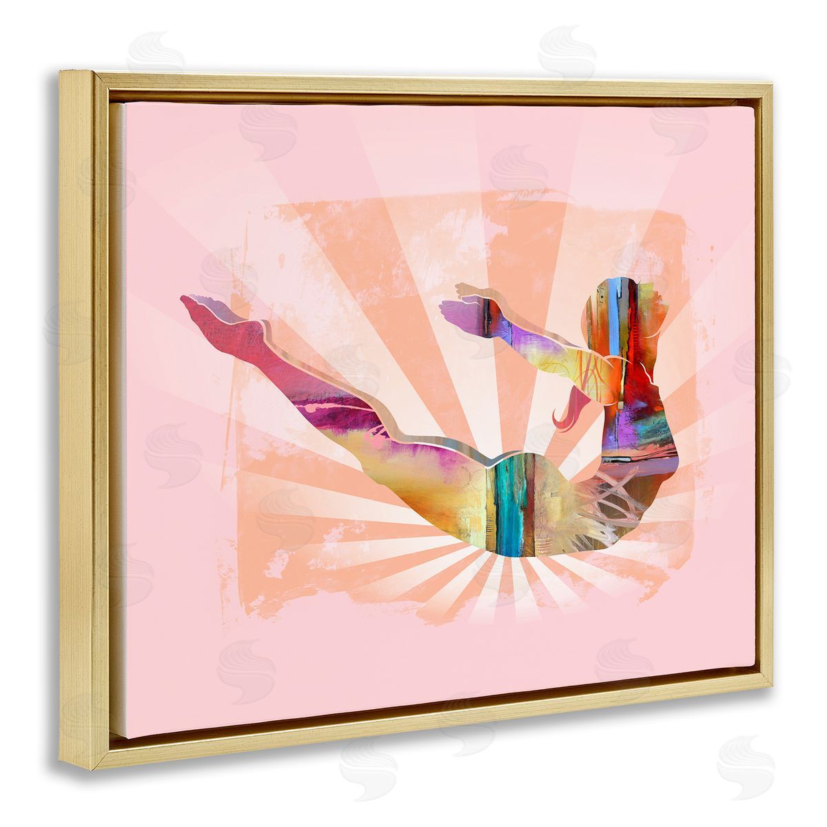 Tim Parker Abstract Mindfulness Exercise Gold Floating Frame Canvas Wall Art Print