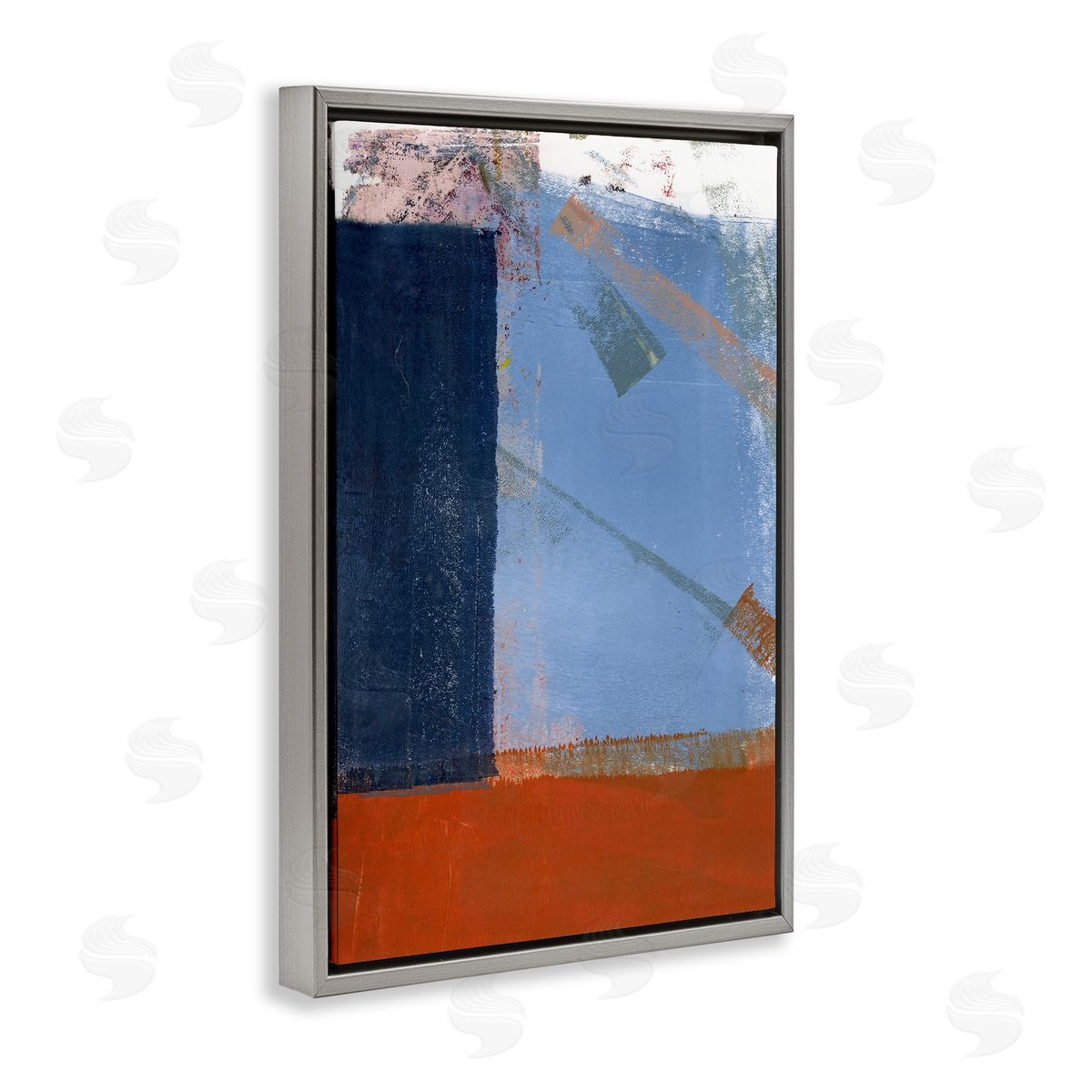 Donna Weathers Structured Shapes Abstract Gray Floating Frame Canvas Wall Art Print