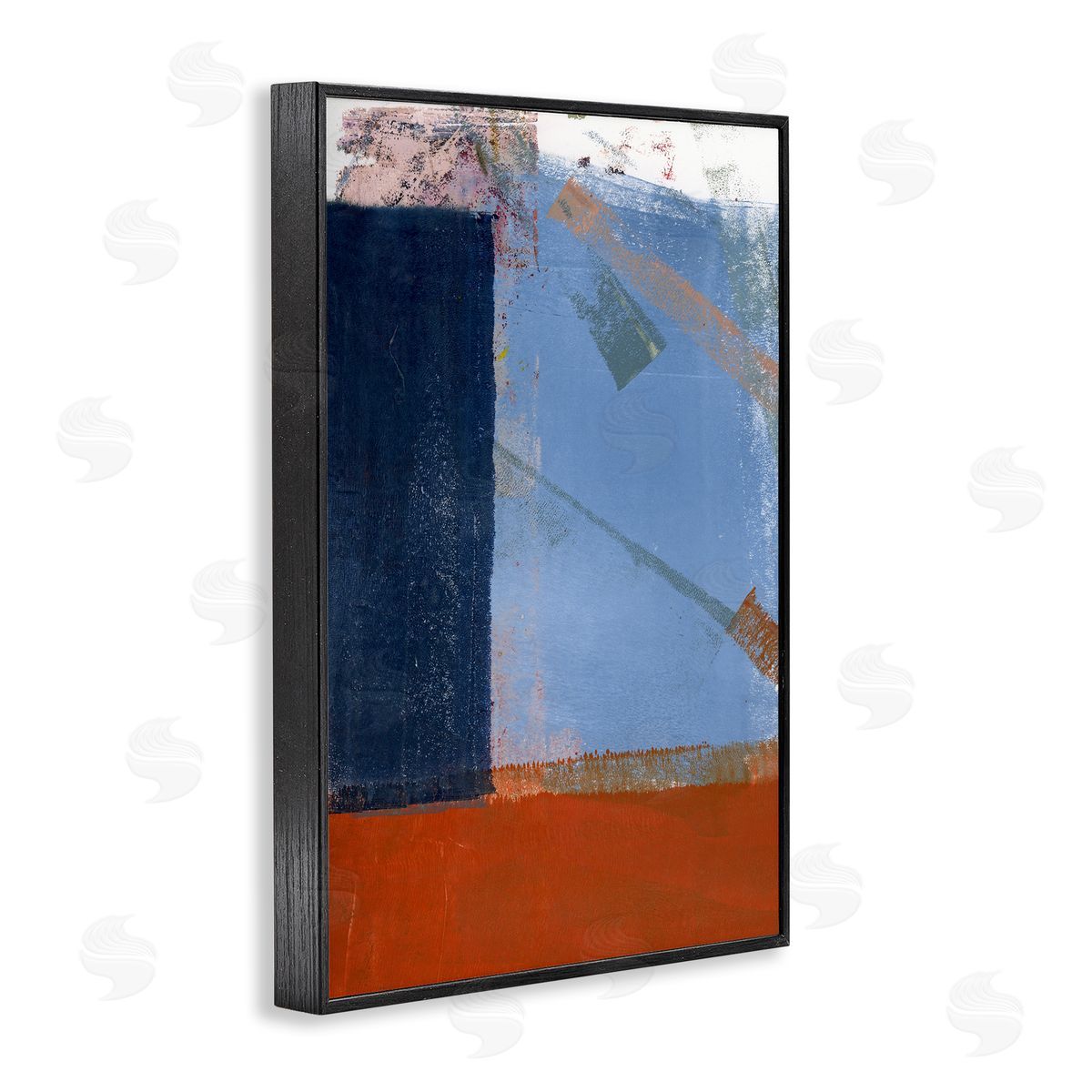 Donna Weathers Structured Shapes Abstract Black Framed Giclee Wall Art Print