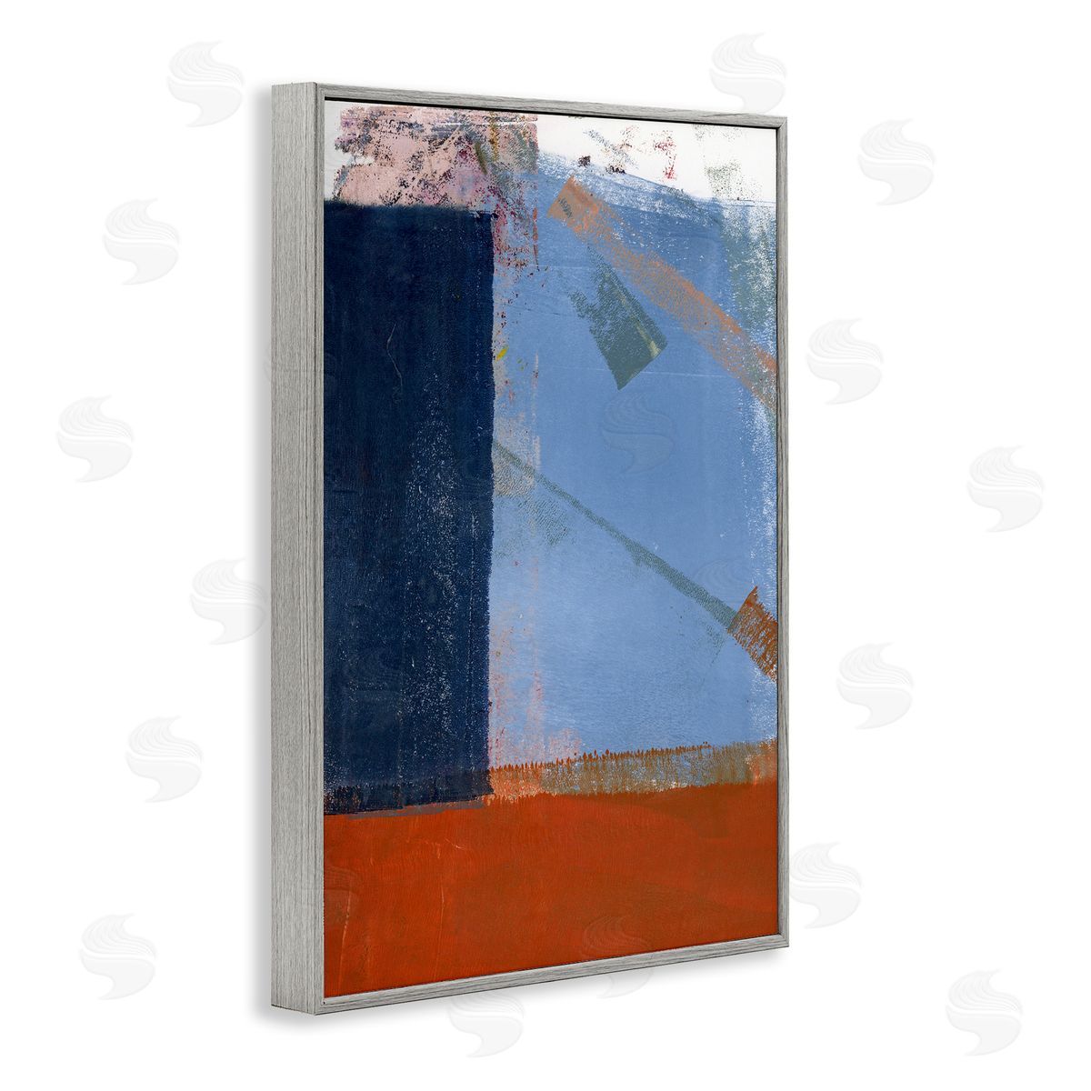 Donna Weathers Structured Shapes Abstract Gray Framed Giclee Wall Art Print