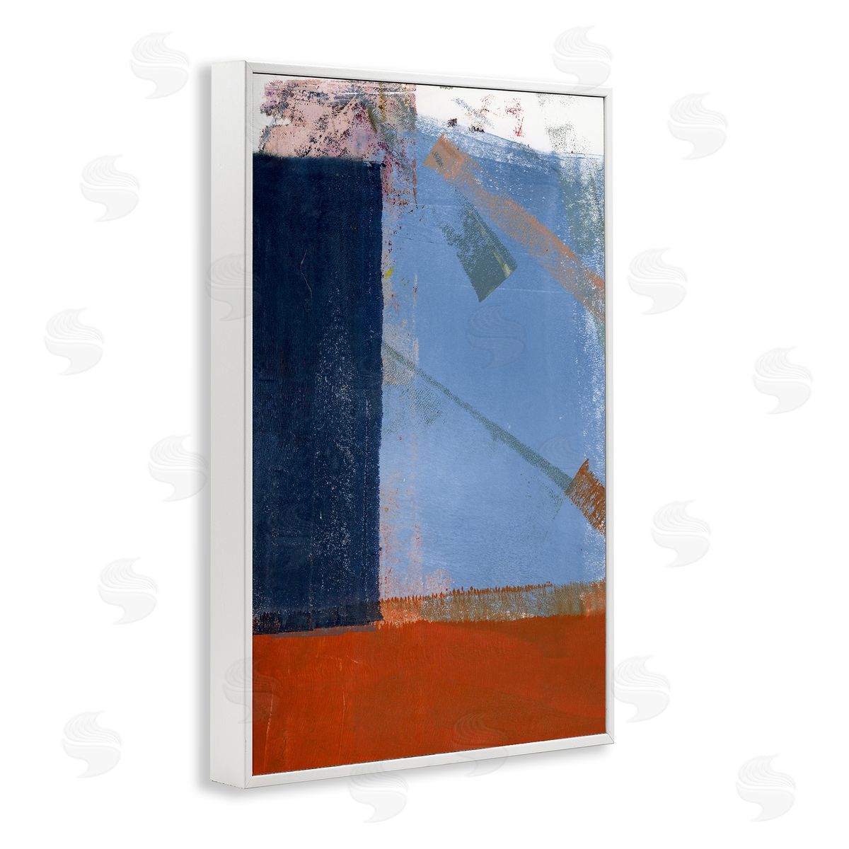 Donna Weathers Structured Shapes Abstract White Framed Giclee Wall Art Print