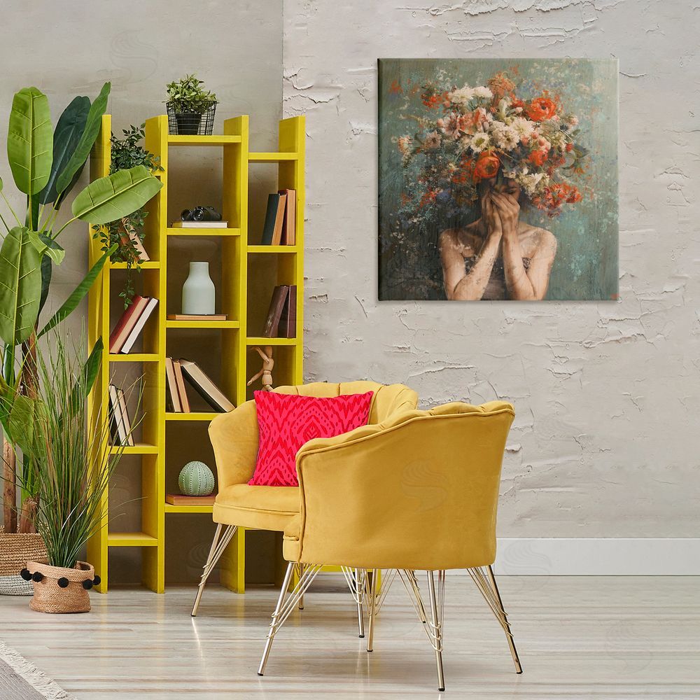 Marta Wiley Floral Figure Portrait Canvas Wall Art Print in Room