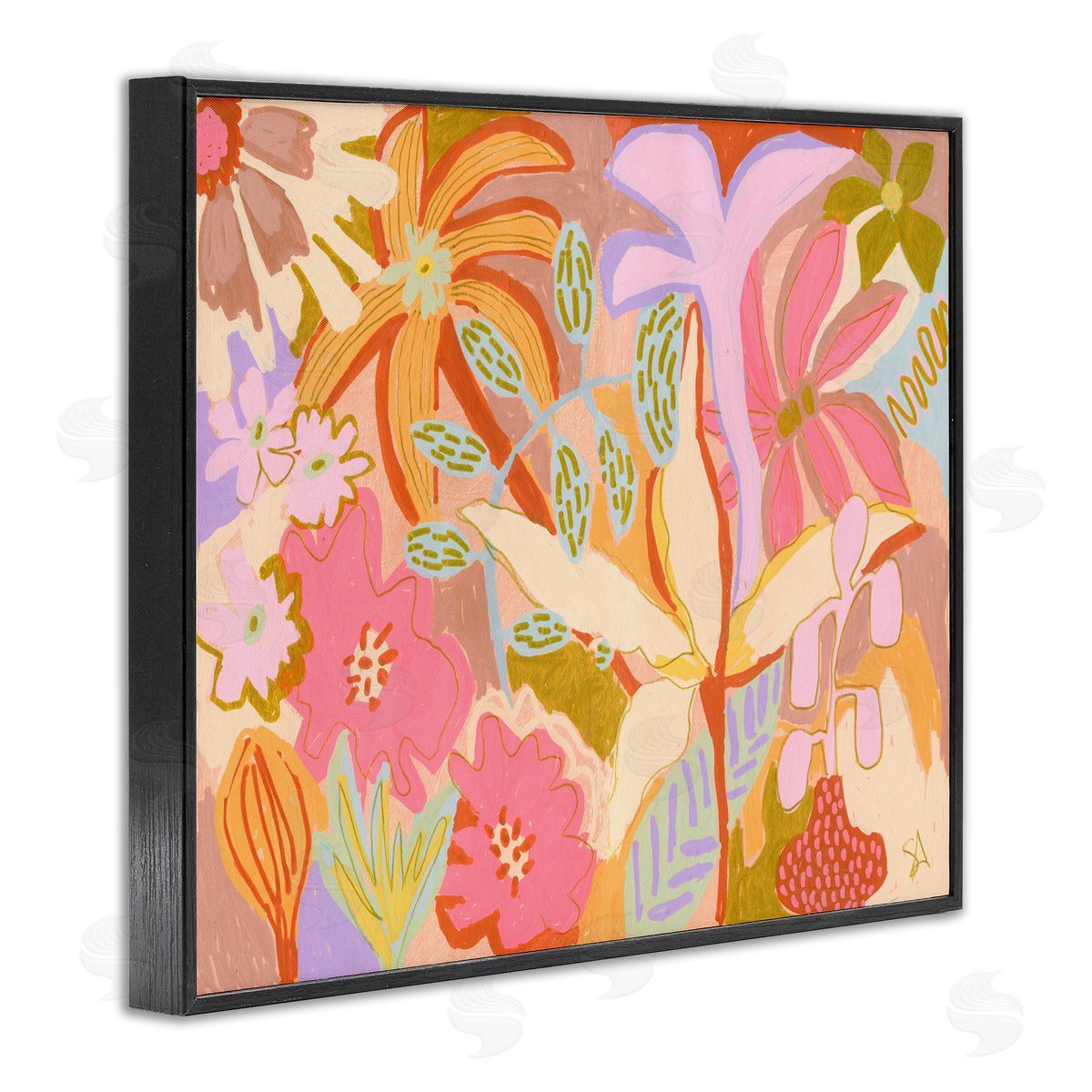 Suzanne Allard Soft Expressive Botanicals Black Framed Giclee Wall Art Print