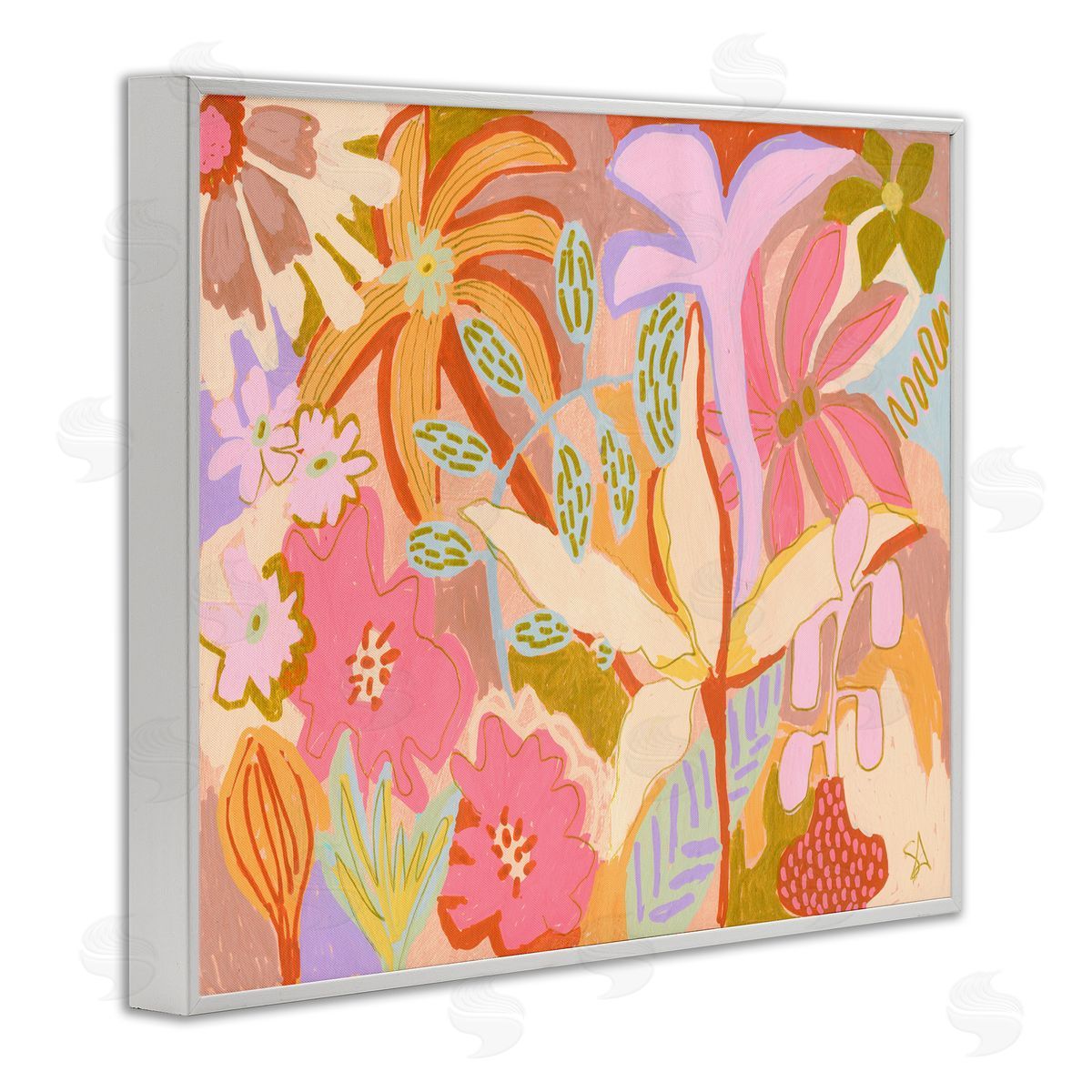 Suzanne Allard Soft Expressive Botanicals White Framed Giclee Wall Art Print