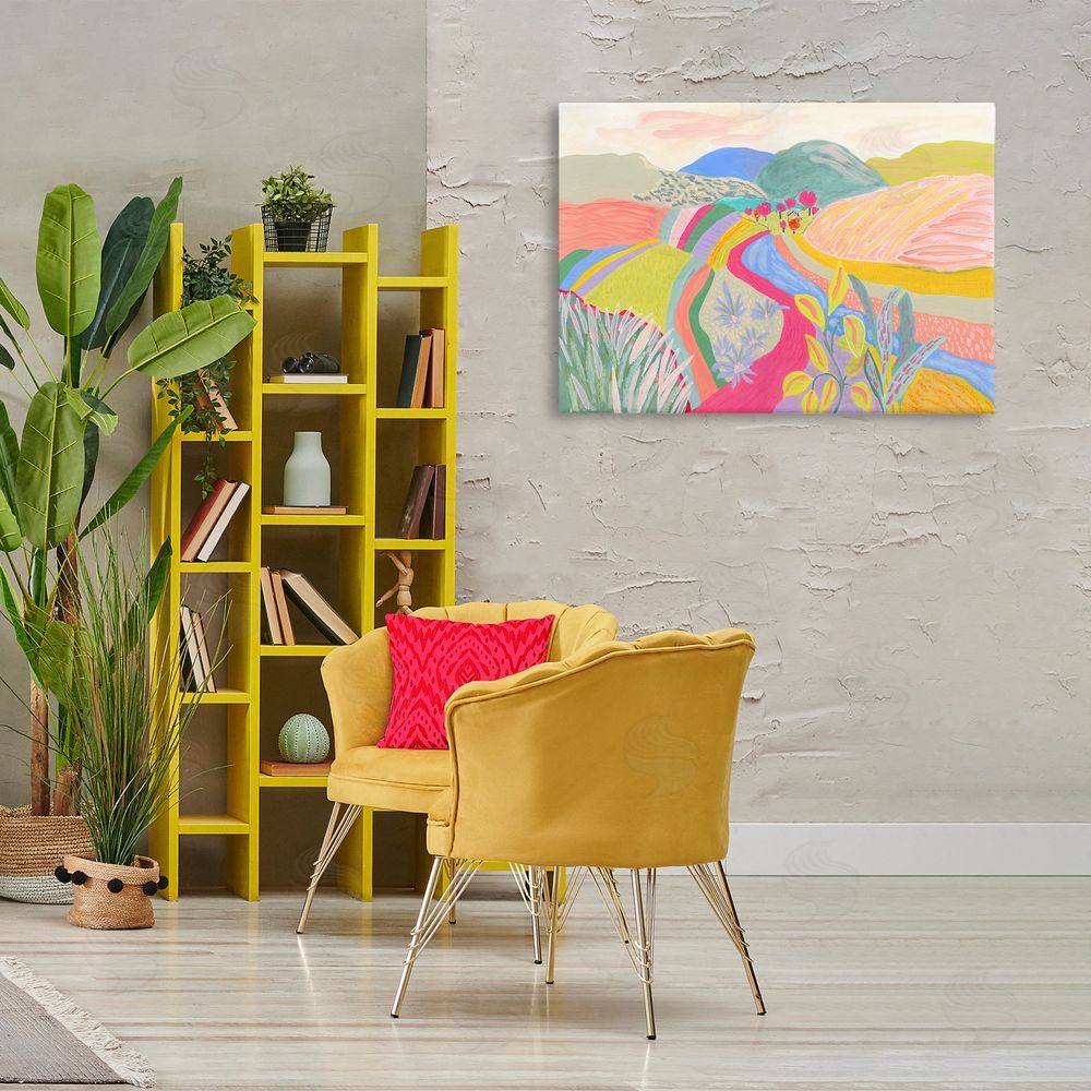 Suzanne Allard Whimsical Hued Farmland Canvas Wall Art Print in Room