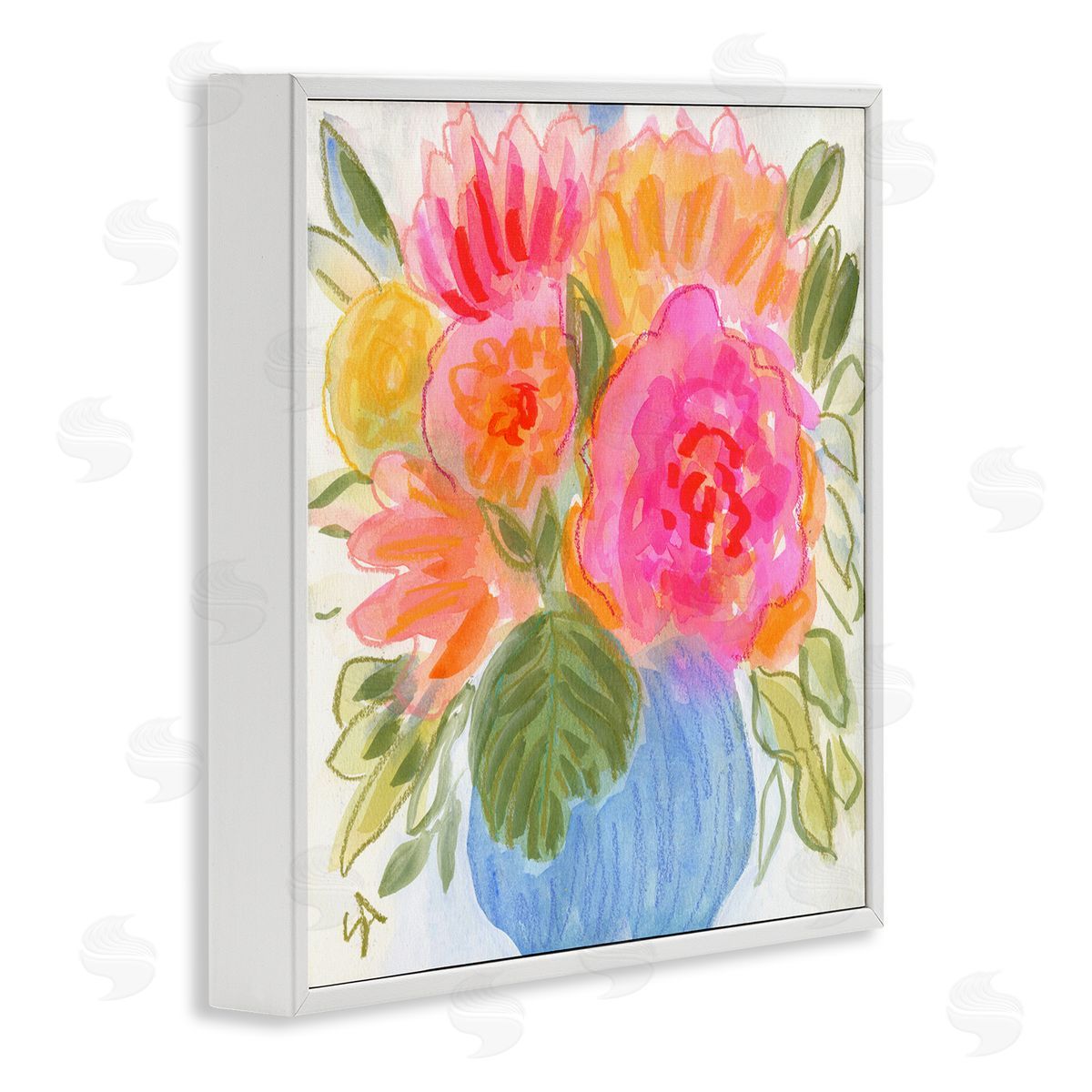 Suzanne Allard Full Blossoms Bouquet White Framed Giclee Wall Art Print