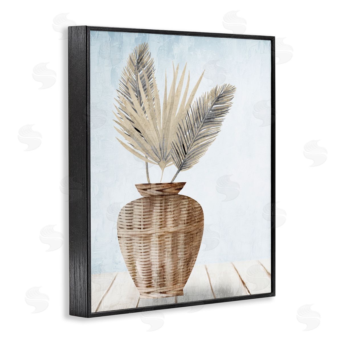 Kim Allen Fan Plant Leaves Black Framed Giclee Wall Art Print