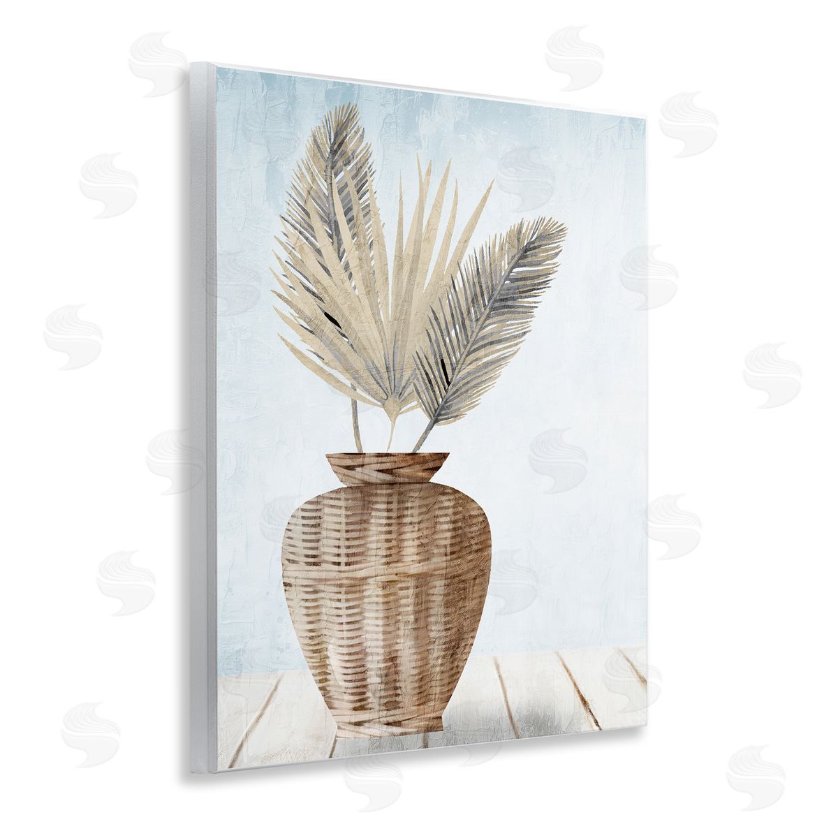 Kim Allen Fan Plant Leaves Wooden Wall Plaque Art Print