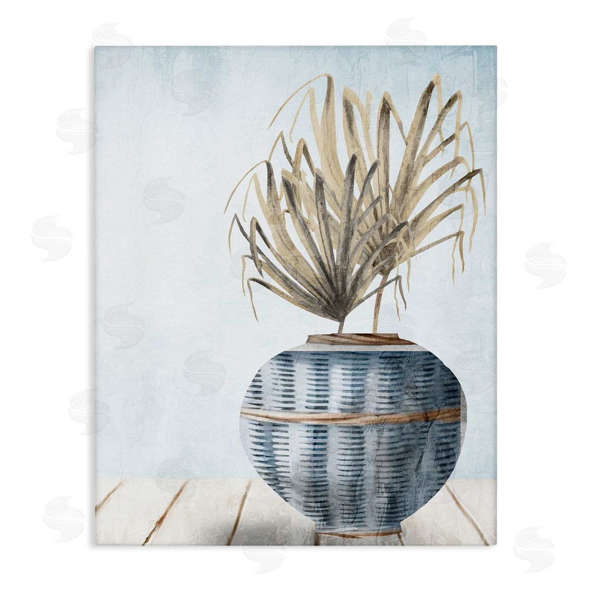 Kim Allen Plant in Woven Vase Canvas Wall Art Print