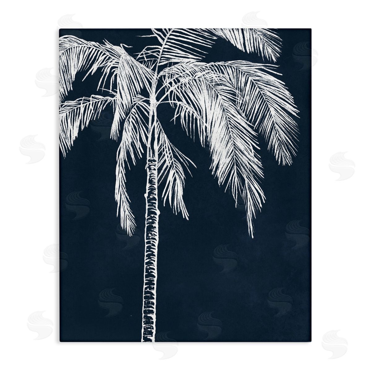 Leah Noel Art White Outline Palm Tree Canvas Wall Art Print