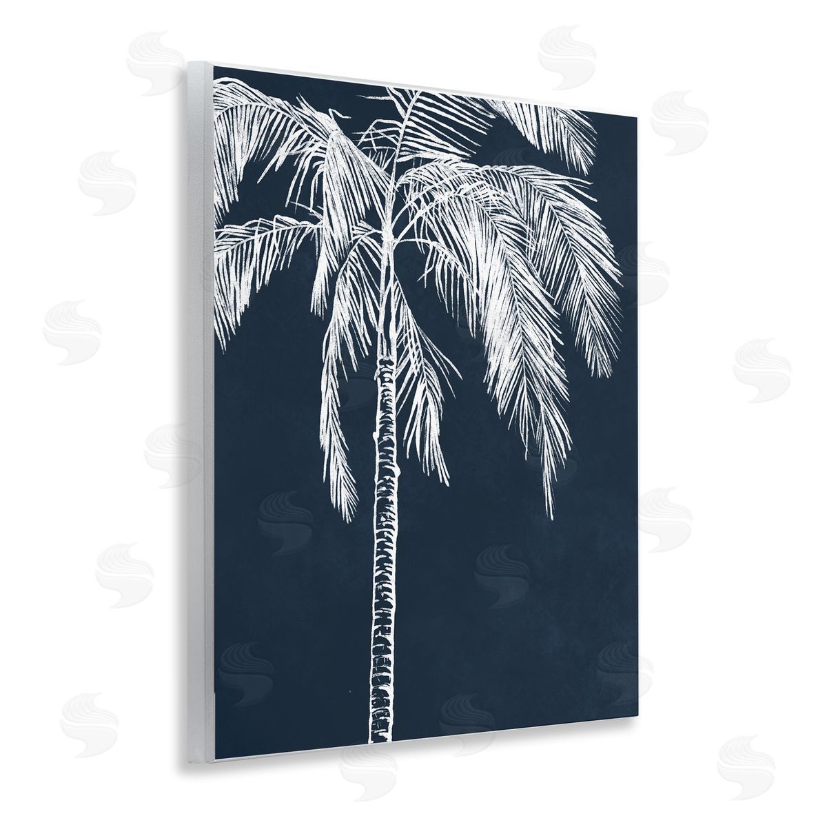 Leah Noel Art White Outline Palm Tree Wooden Wall Plaque Art Print