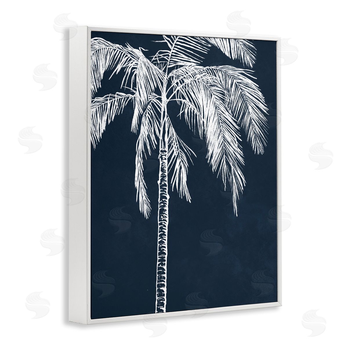 Leah Noel Art White Outline Palm Tree White Framed Giclee Wall Art Print
