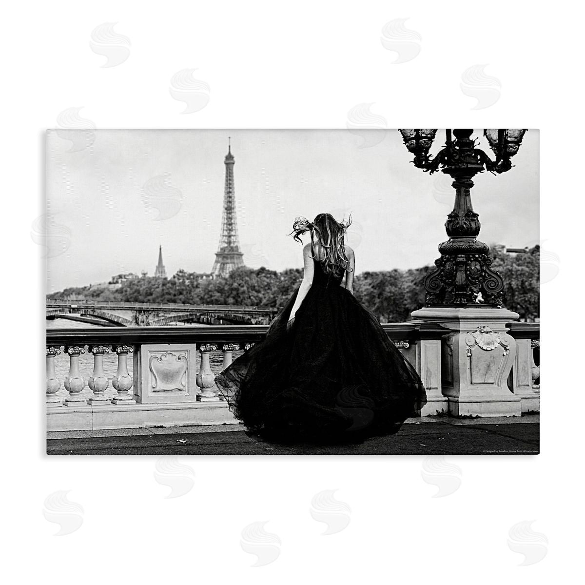 Reinders Girl in Gown Cityscape Canvas Wall Art Print