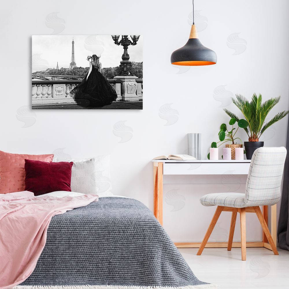 Reinders Girl in Gown Cityscape Canvas Wall Art Print in Room