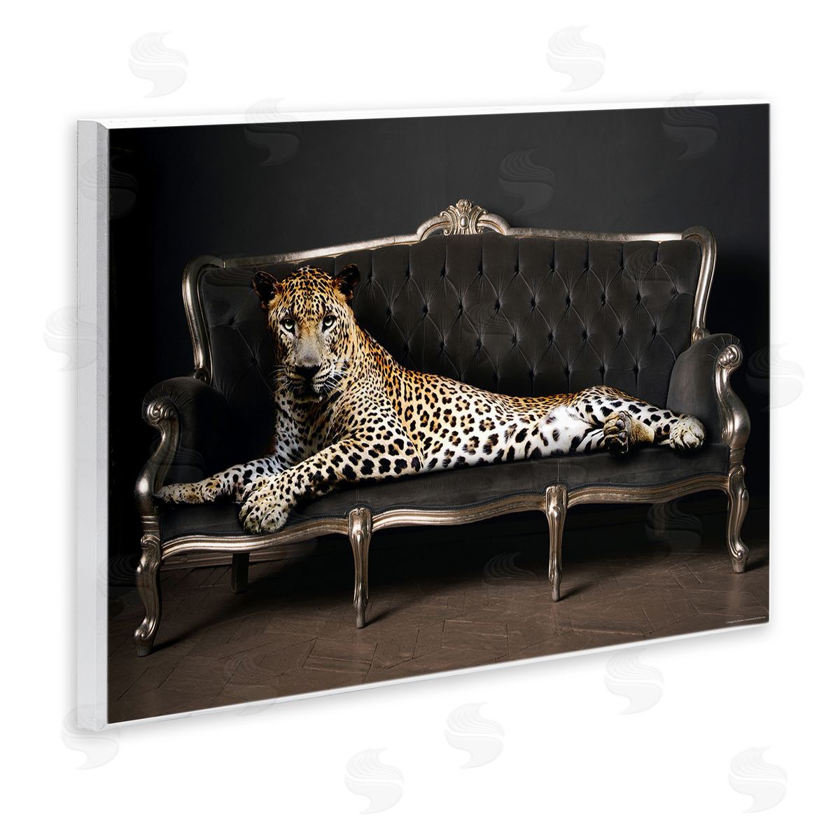 Reinders Cheetah Sprawled on Couch Wooden Wall Plaque Art Print