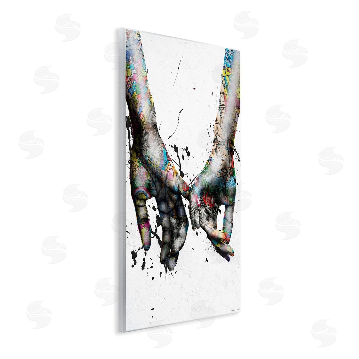 Reinders Modern Splash Hand Holding Wooden Wall Plaque Art Print