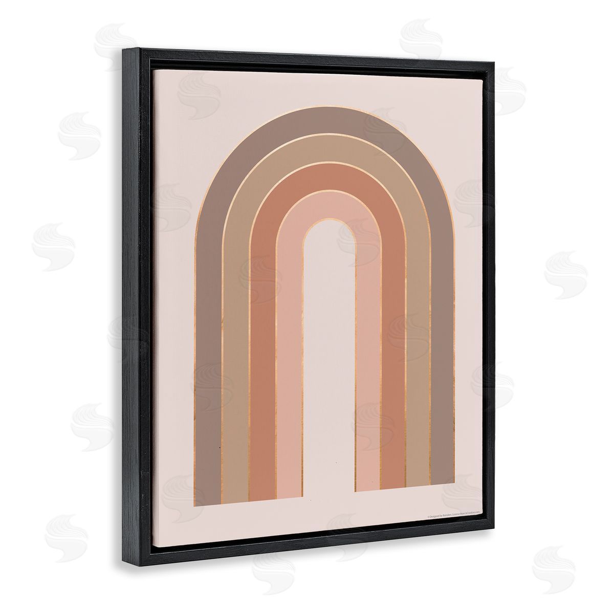 Reinders Peachy Boho Rainbow Black Floating Frame Canvas Wall Art Print
