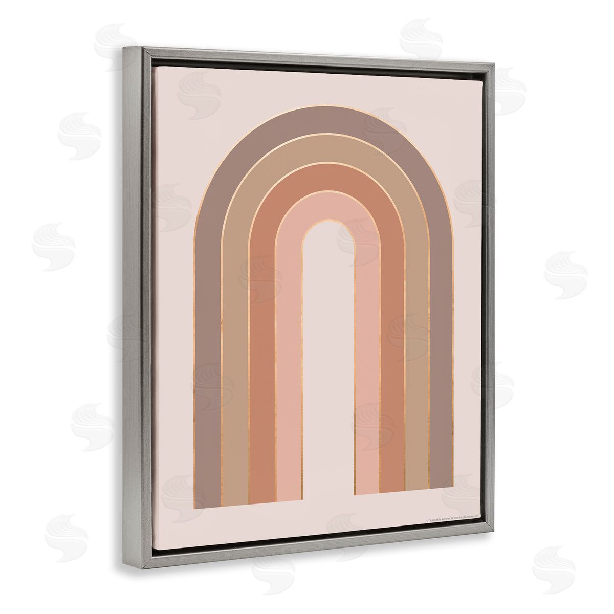 Reinders Peachy Boho Rainbow Gray Floating Frame Canvas Wall Art Print
