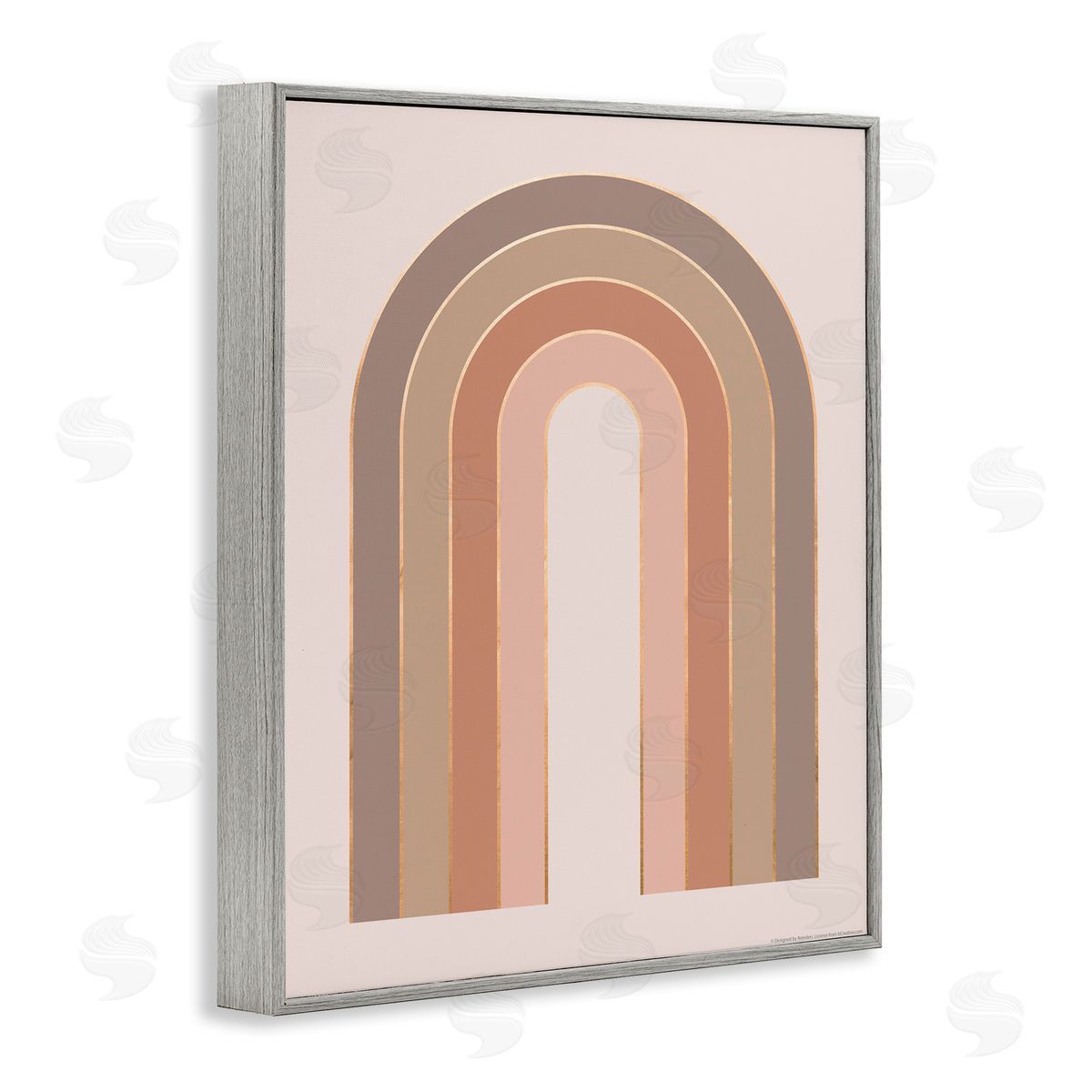 Reinders Peachy Boho Rainbow Gray Framed Giclee Wall Art Print