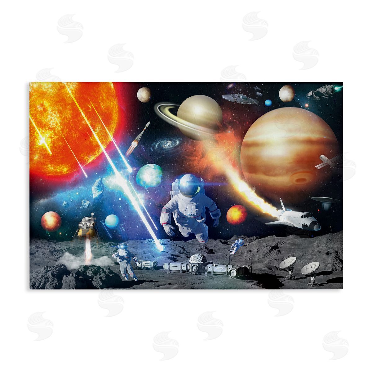 Reinders Space & Astronauts Collage Canvas Wall Art Print