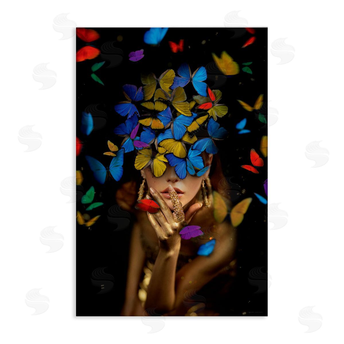 Reinders Butterfly Swathed Woman Canvas Wall Art Print