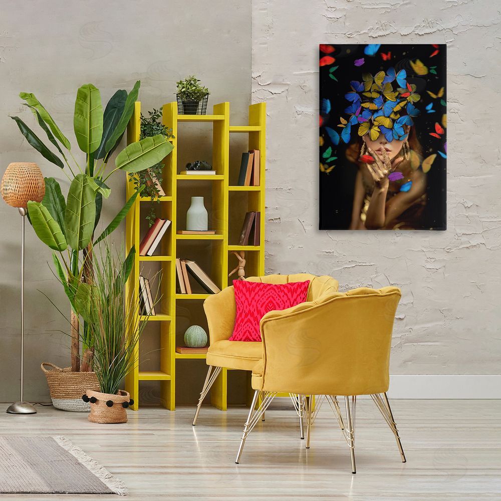 Reinders Butterfly Swathed Woman Canvas Wall Art Print in Room