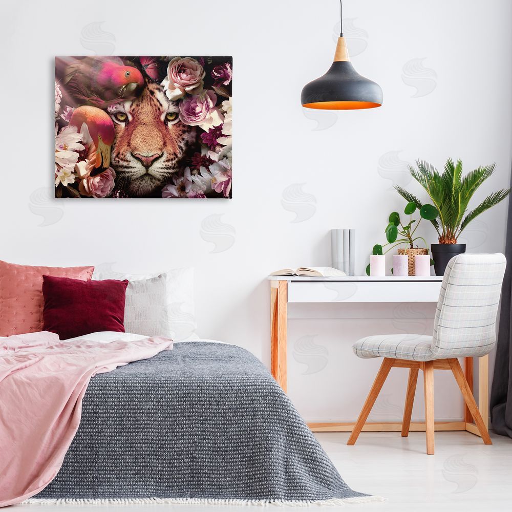 Reinders Tropical Birds & Tiger Canvas Wall Art Print in Room