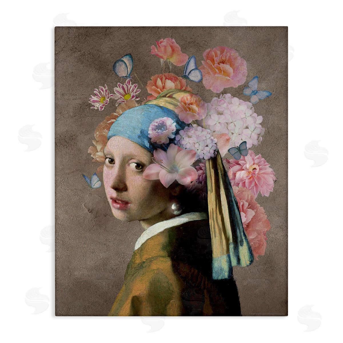 Reinders Classic Portrait with Flowers Canvas Wall Art Print
