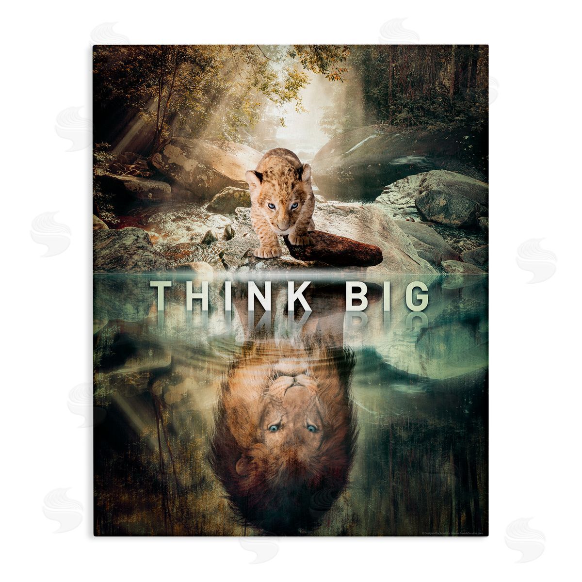 Reinders Think Big Lion & Cub Canvas Wall Art Print