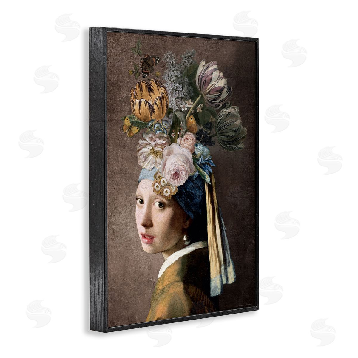 Reinders Classic with Vintage Blooms Black Framed Giclee Wall Art Print