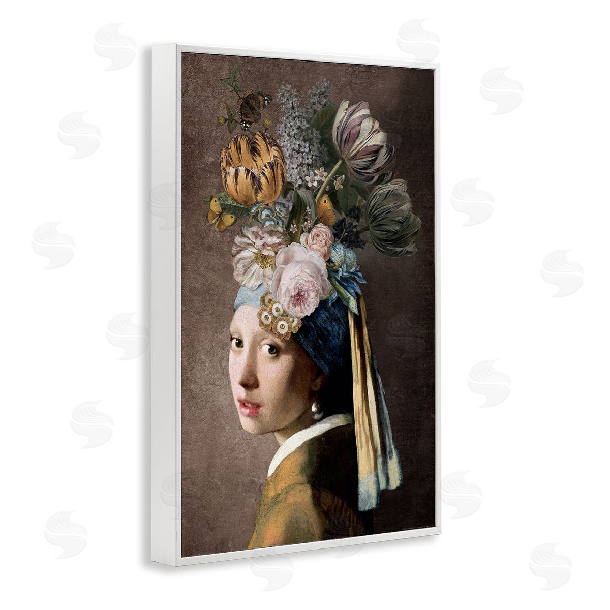 Reinders Classic with Vintage Blooms White Framed Giclee Wall Art Print