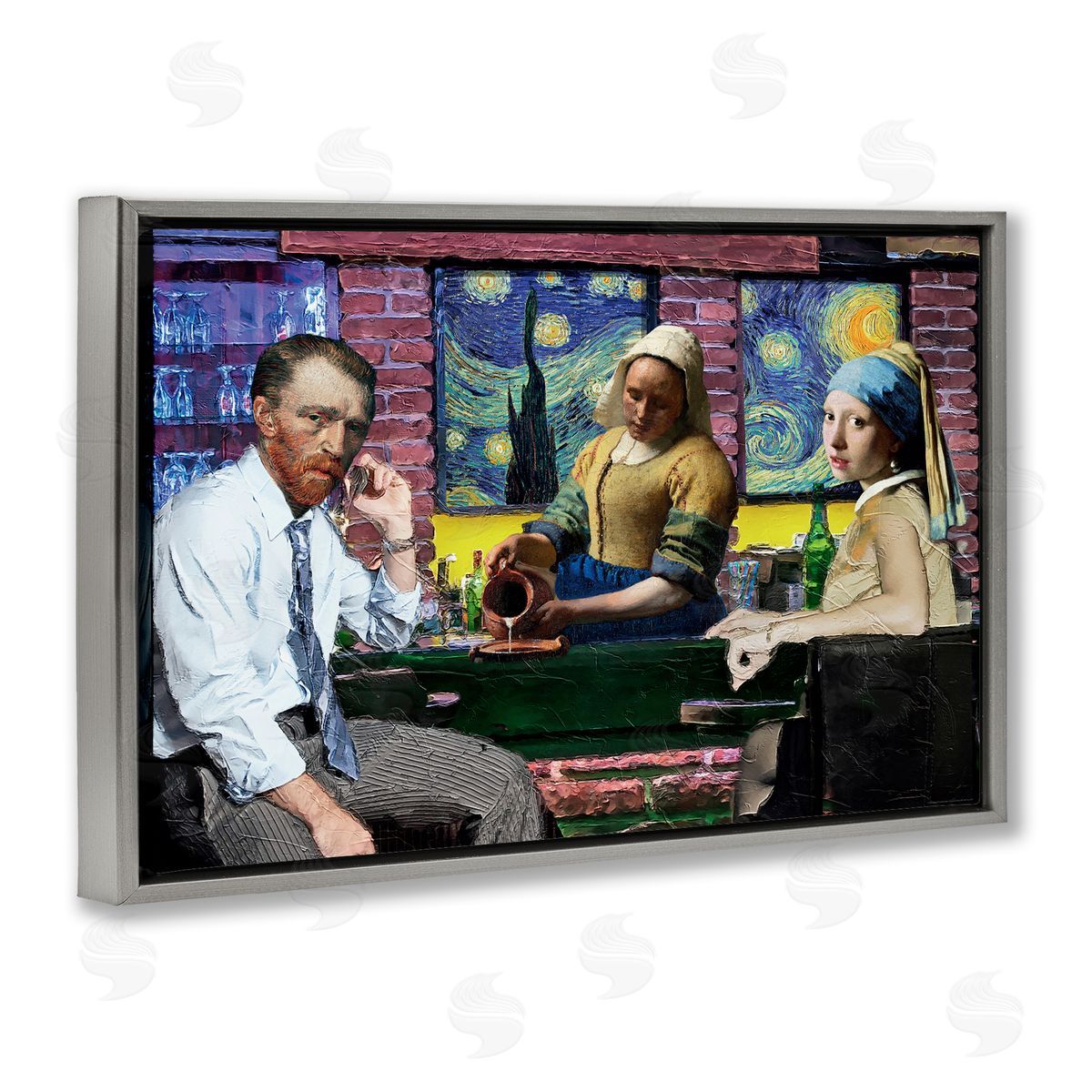 Reinders Classic Paintings Gathered Gray Floating Frame Canvas Wall Art Print