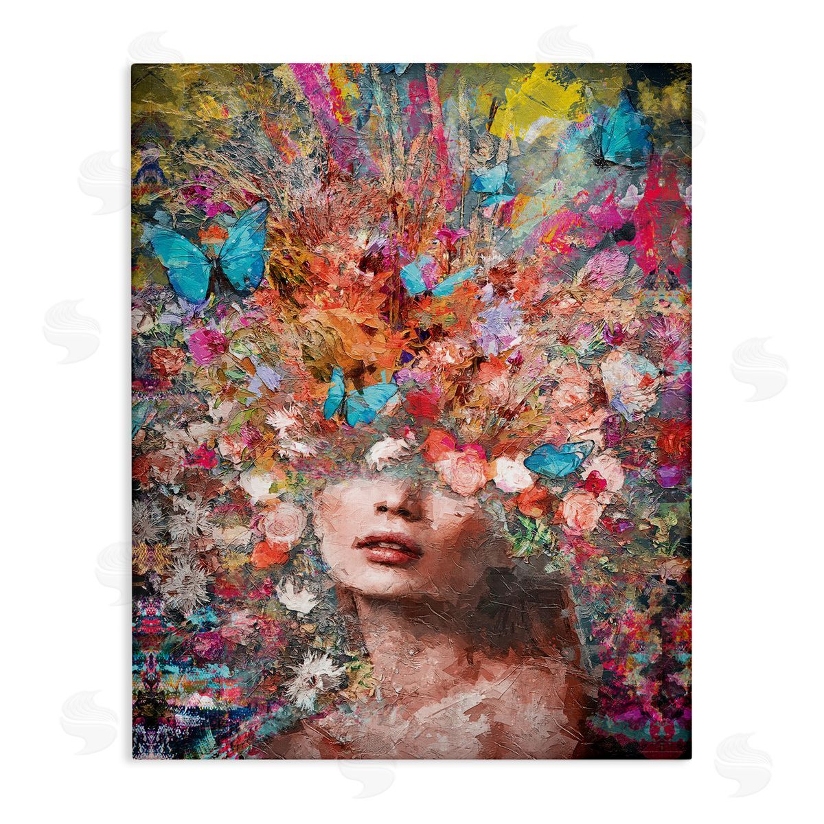 Reinders Abstract Painterly Floral Face Canvas Wall Art Print