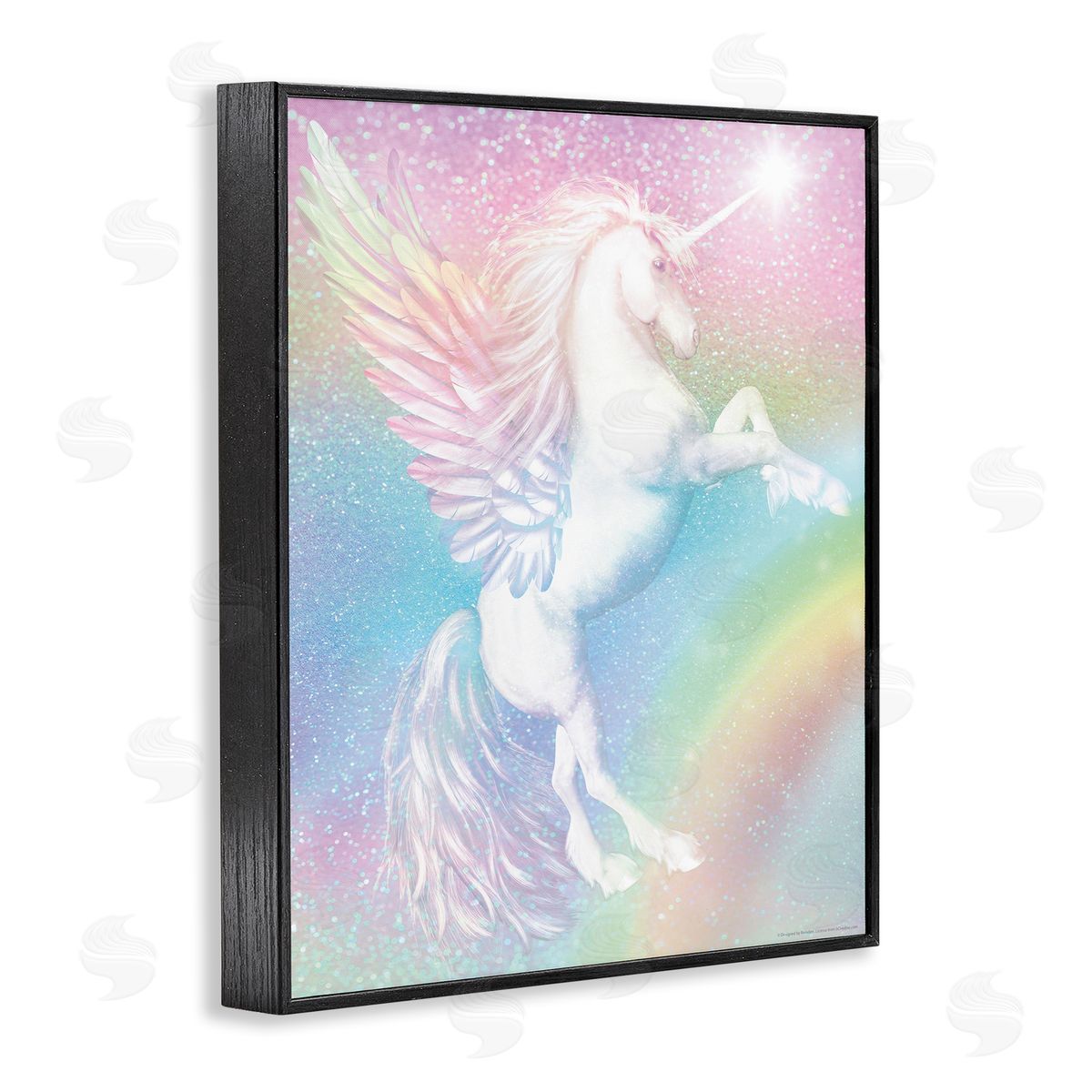 Reinders Pastel Glitz Unicorn Black Framed Giclee Wall Art Print