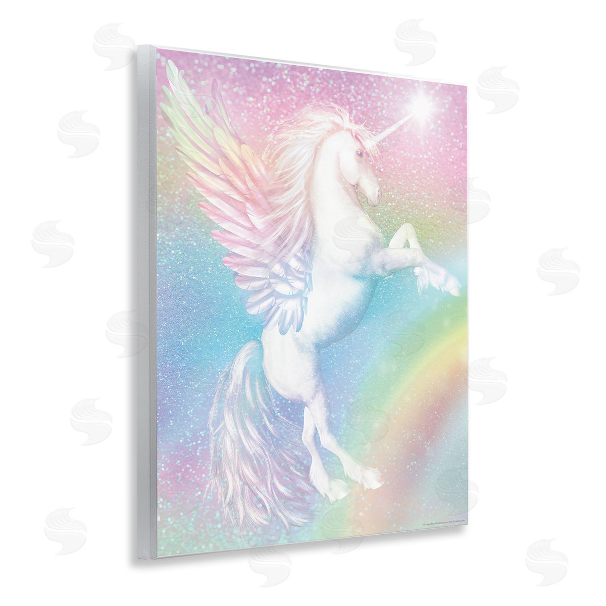 Reinders Pastel Glitz Unicorn Wooden Wall Plaque Art Print