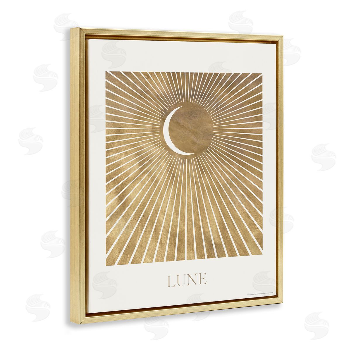 Reinders Lune Boho Moon Gold Floating Frame Canvas Wall Art Print