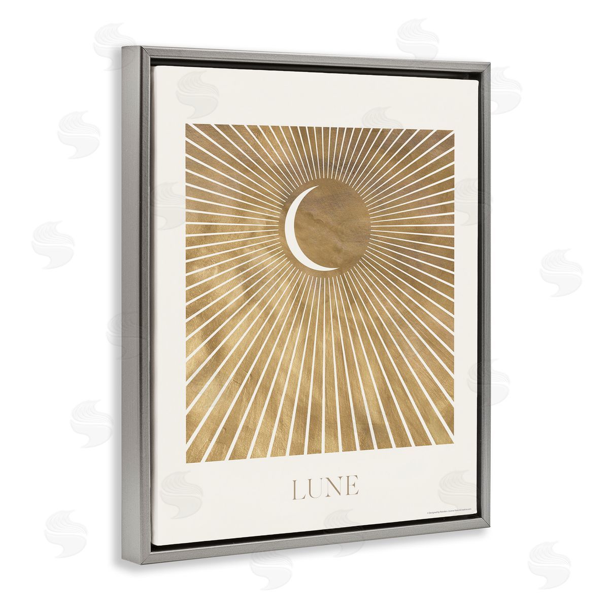 Reinders Lune Boho Moon Gray Floating Frame Canvas Wall Art Print