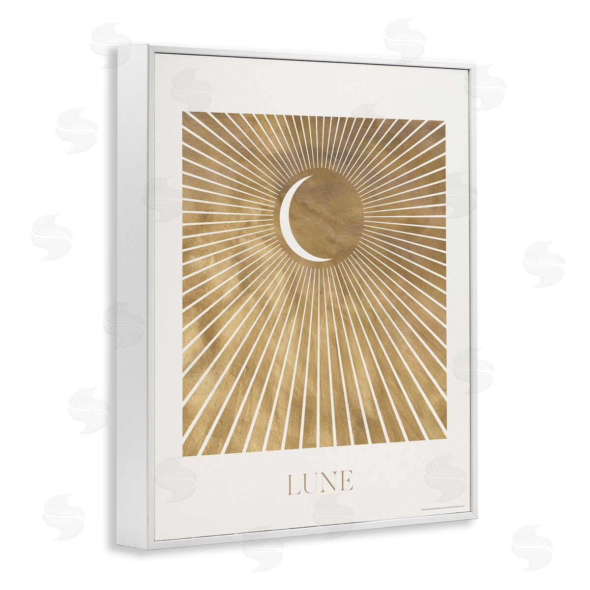 Reinders Lune Boho Moon White Framed Giclee Wall Art Print