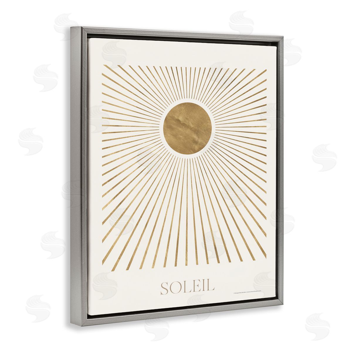 Reinders Soleil Boho Sun Gray Floating Frame Canvas Wall Art Print