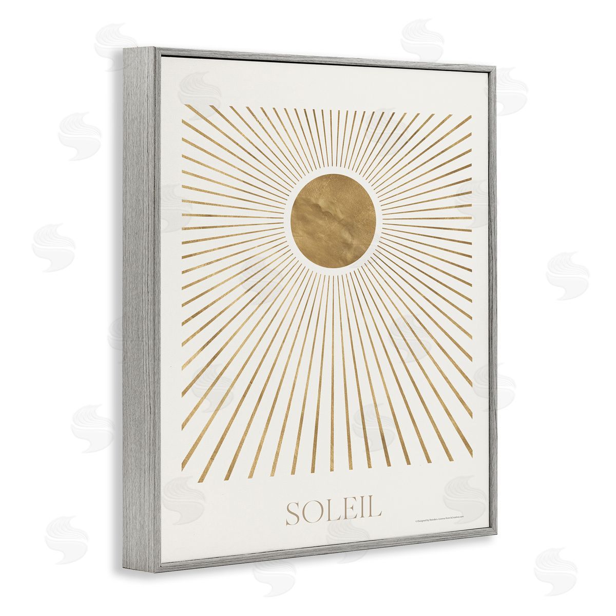 Reinders Soleil Boho Sun Gray Framed Giclee Wall Art Print