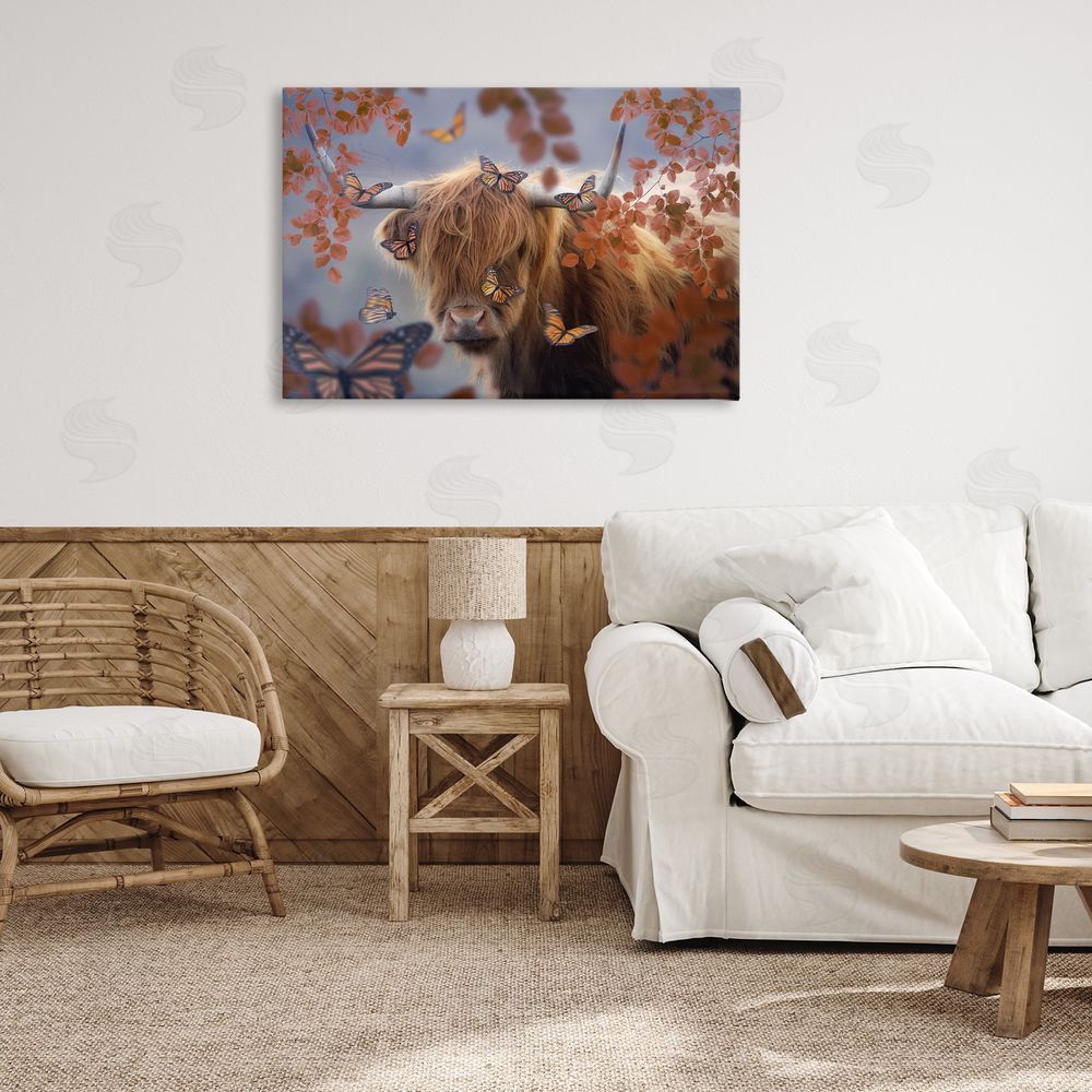 Reinders Monarch Butterflies & Cattle Canvas Wall Art Print in Room