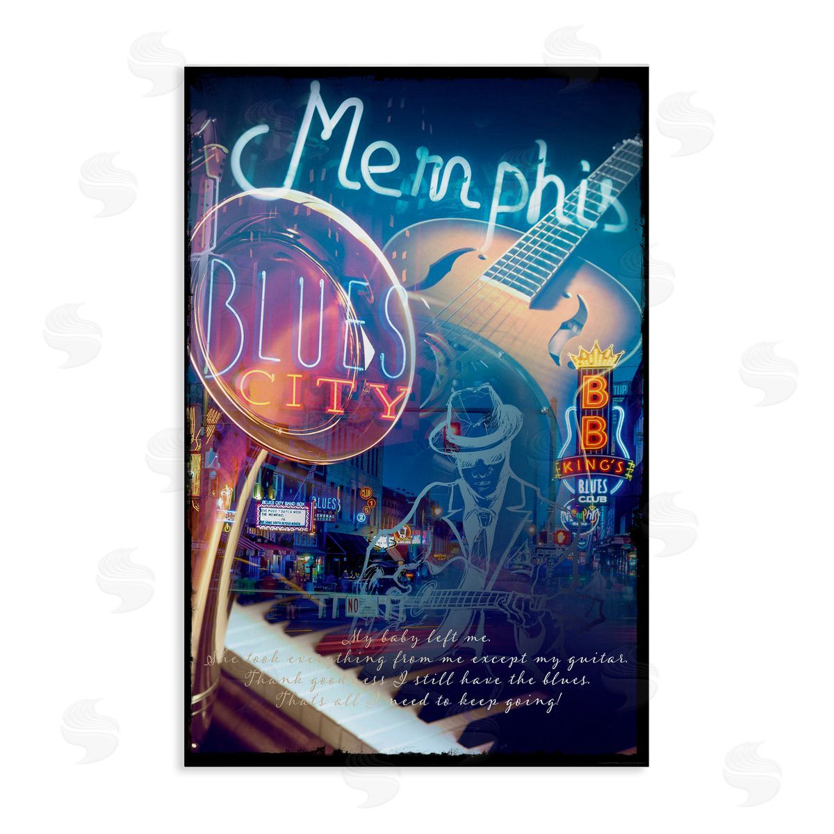 Reinders Memphis Blues City Canvas Wall Art Print