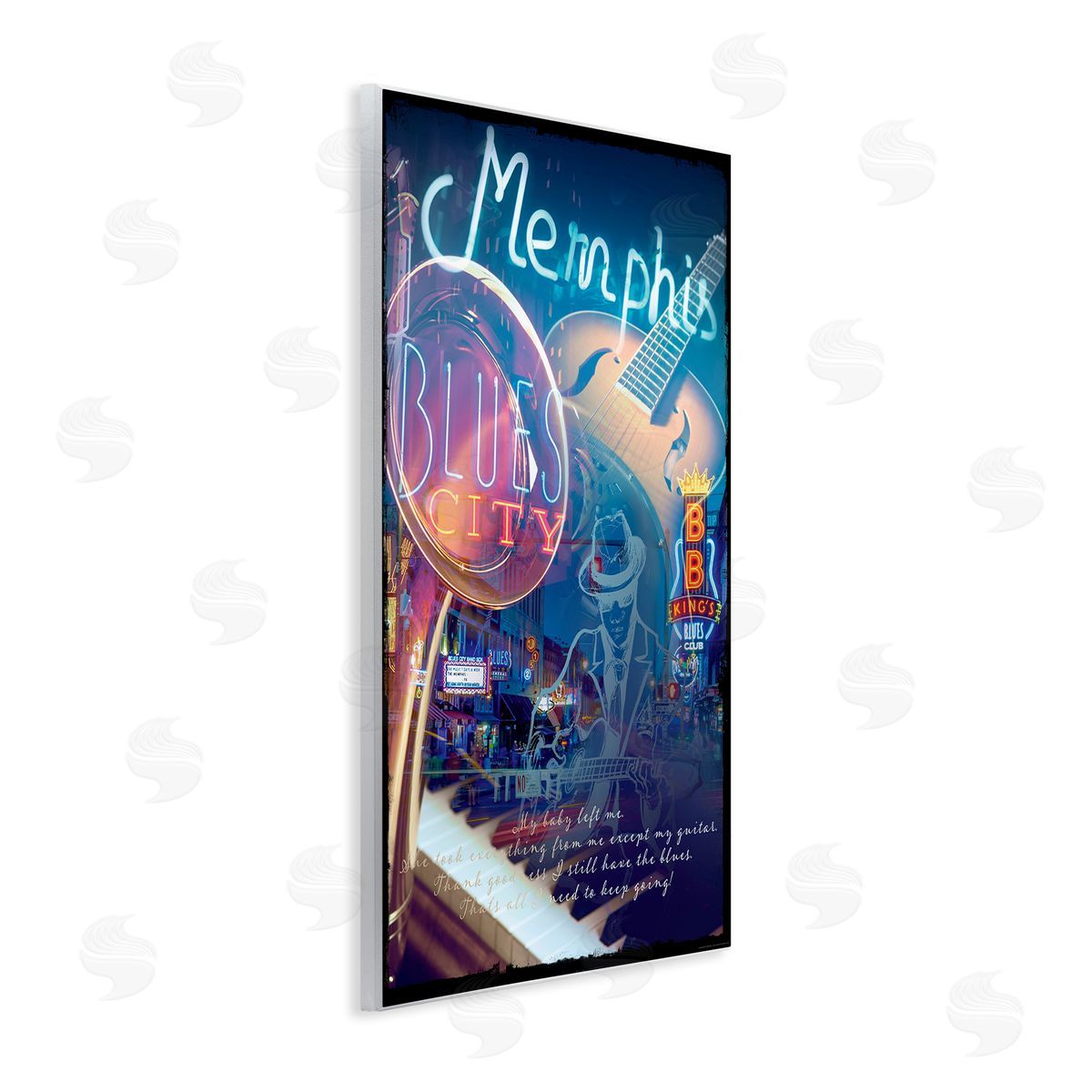 Reinders Memphis Blues City Wooden Wall Plaque Art Print