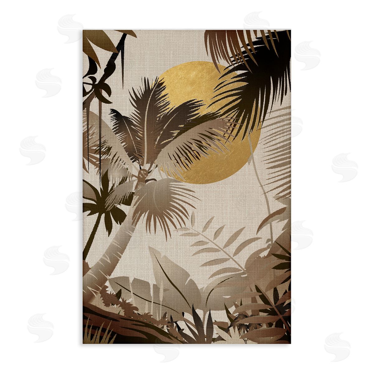 Reinders Neutral Tropical Trees Canvas Wall Art Print
