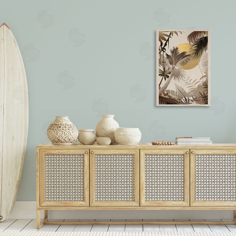 Reinders Neutral Tropical Trees Canvas Wall Art Print in Room